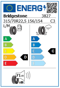 Anvelopa directie 315/70/22,5 Bridgestone R249 156/154L/M