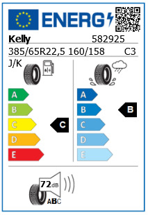 Anvelopa trailer 385/65/22,5 Kelly Armorsteel KMT On/Off (MS) - made by GoodYear 160/158J/K