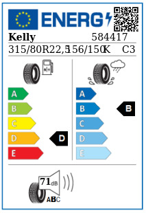 Anvelopa directie 315/80/22,5 Kelly Armorsteel KMS On/Off (MS) - made by GoodYear 156/150K