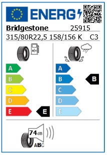 Anvelopa tractiune 315/80/22,5 Bridgestone L355 Evo (MS) On/Off 158/156K