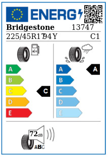 Anvelopa vara 225/45/17 Bridgestone T005 Driveguard XL RunOnFlat 94Y