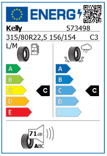 Anvelopa directie 315/80/22,5 Kelly Armorsteel KSM2 (MS) - made by GoodYear 156/154L/M