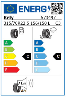 Anvelopa directie 315/70/22,5 Kelly Armorsteel KSM2 (MS) - made by GoodYear 156/150L