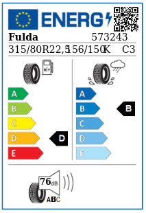 Anvelopa tractiune 315/80/22,5 Fulda VarioForce On/Off (MS) 156/150K