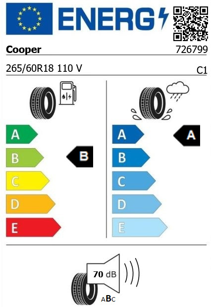 Anvelopa vara 265/60/18 Cooper Summer 110V